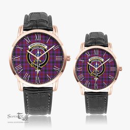 Scottish Montgomery Modern Family Crest Quartz Watch With Leather Strap - Tartan Watch Instafamous Quartz Leather Strap Plaid Watch Scottish Plaid Tartan Plaid - ScotsTee - scotstee.com