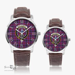 Scottish Montgomery Modern Family Crest Quartz Watch With Leather Strap - Tartan Watch Instafamous Quartz Leather Strap Plaid Watch Scottish Plaid Tartan Plaid - ScotsTee - scotstee.com