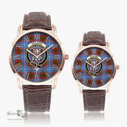 Scottish Spalding Family Crest Quartz Watch With Leather Strap - Tartan Watch Instafamous Quartz Leather Strap Plaid Watch Scottish Plaid Tartan Plaid - ScotsTee - scotstee.com