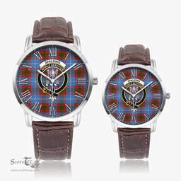 Scottish Spalding Family Crest Quartz Watch With Leather Strap - Tartan Watch Instafamous Quartz Leather Strap Plaid Watch Scottish Plaid Tartan Plaid - ScotsTee - scotstee.com