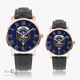 Scottish Weir Family Crest Quartz Watch With Leather Strap - Tartan Watch Instafamous Quartz Leather Strap Plaid Watch Scottish Plaid Tartan Plaid - ScotsTee - scotstee.com
