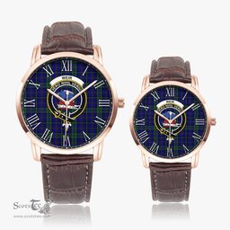 Scottish Weir Family Crest Quartz Watch With Leather Strap - Tartan Watch Instafamous Quartz Leather Strap Plaid Watch Scottish Plaid Tartan Plaid - ScotsTee - scotstee.com