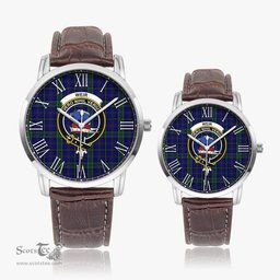 Scottish Weir Family Crest Quartz Watch With Leather Strap - Tartan Watch Instafamous Quartz Leather Strap Plaid Watch Scottish Plaid Tartan Plaid - ScotsTee - scotstee.com