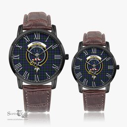 Scottish Sempill Family Crest Quartz Watch With Leather Strap - Tartan Watch Instafamous Quartz Leather Strap Plaid Watch Scottish Plaid Tartan Plaid - ScotsTee - scotstee.com