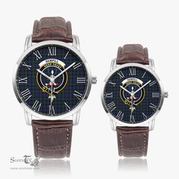 Scottish Sempill Family Crest Quartz Watch With Leather Strap - Tartan Watch Instafamous Quartz Leather Strap Plaid Watch Scottish Plaid Tartan Plaid - ScotsTee - scotstee.com