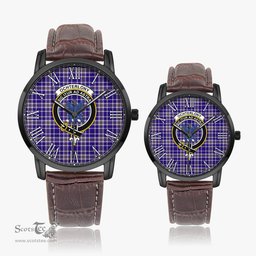 Scottish Ochterlony Family Crest Quartz Watch With Leather Strap - Tartan Watch Instafamous Quartz Leather Strap Plaid Watch Scottish Plaid Tartan Plaid - ScotsTee - scotstee.com