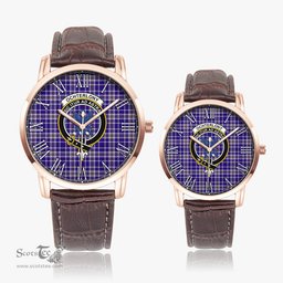 Scottish Ochterlony Family Crest Quartz Watch With Leather Strap - Tartan Watch Instafamous Quartz Leather Strap Plaid Watch Scottish Plaid Tartan Plaid - ScotsTee - scotstee.com