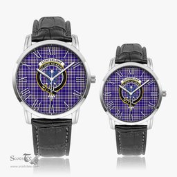 Scottish Ochterlony Family Crest Quartz Watch With Leather Strap - Tartan Watch Instafamous Quartz Leather Strap Plaid Watch Scottish Plaid Tartan Plaid - ScotsTee - scotstee.com
