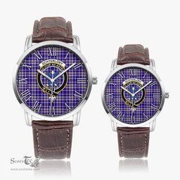 Scottish Ochterlony Family Crest Quartz Watch With Leather Strap - Tartan Watch Instafamous Quartz Leather Strap Plaid Watch Scottish Plaid Tartan Plaid - ScotsTee - scotstee.com