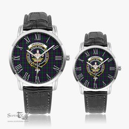 Scottish Urquhart Family Crest Quartz Watch With Leather Strap - Tartan Watch Instafamous Quartz Leather Strap Plaid Watch Scottish Plaid Tartan Plaid - ScotsTee - scotstee.com