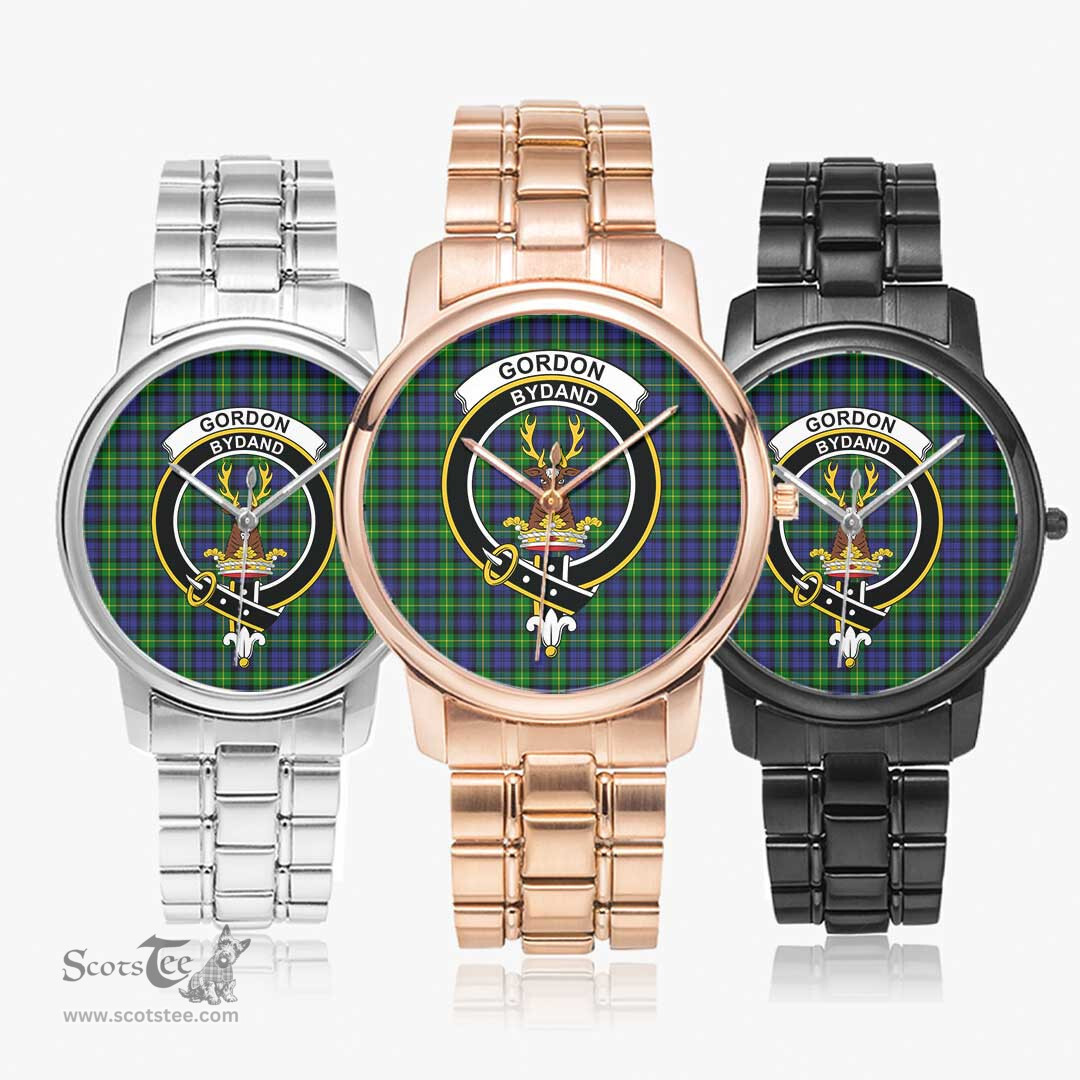 Scottish Gordon Modern Watch Tartan Crest Folding Clasp Classic Plaid Watch Scottish Plaid Tartan Plaid - ScotsTee - scotstee.com