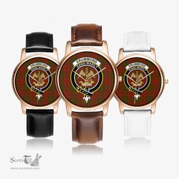 Scottish Drummond Clan Watch Tartan Crest Leather Strap Classic Plaid Watch Scottish Plaid Tartan Plaid - ScotsTee - scotstee.com