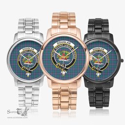 Scottish Douglas Modern Watch Tartan Crest Folding Clasp Classic Plaid Watch Scottish Plaid Tartan Plaid - ScotsTee - scotstee.com