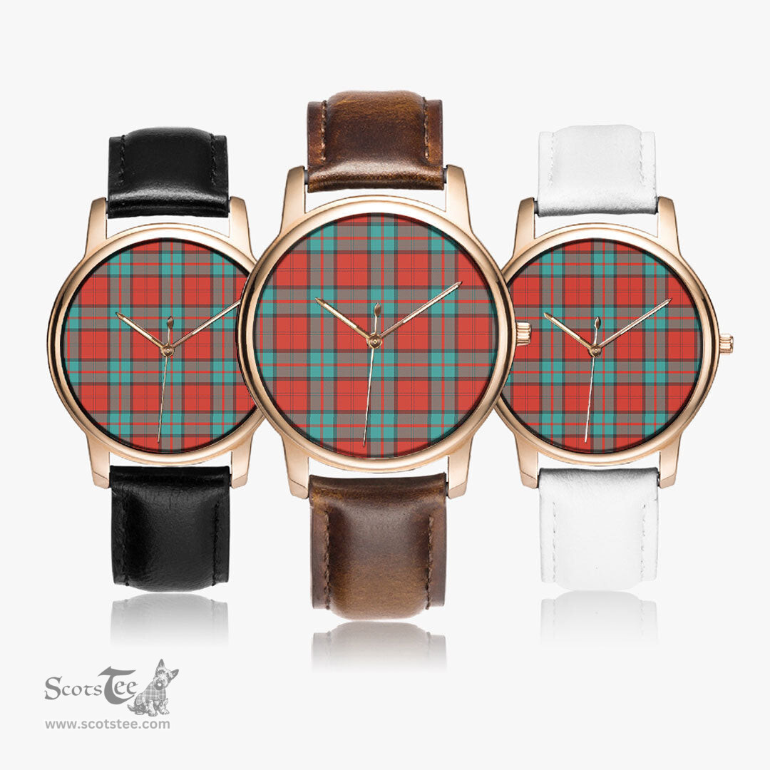 Scottish Dunbar Ancient Watch Tartan Leather Strap Classic Plaid Watch Scottish Plaid Tartan Plaid - ScotsTee - scotstee.com