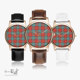 Scottish Dunbar Ancient Watch Tartan Leather Strap Classic Plaid Watch Scottish Plaid Tartan Plaid - ScotsTee - scotstee.com