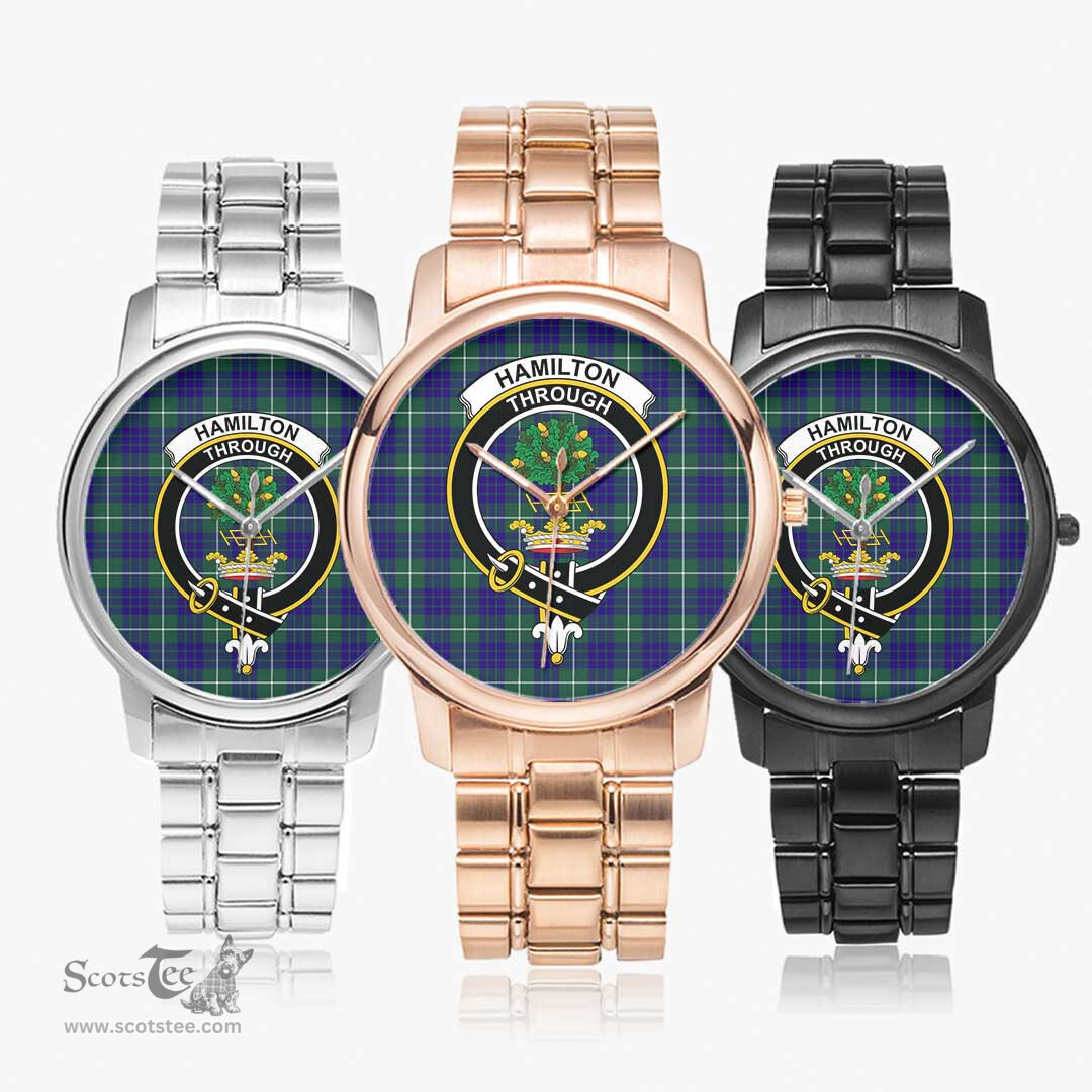 Scottish Hamilton Hunting Modern Watch Tartan Crest Folding Clasp Classic Plaid Watch Scottish Plaid Tartan Plaid - ScotsTee - scotstee.com