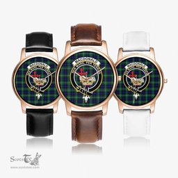 Scottish MacDonald of the Isles Hunting Modern Watch Tartan Crest Leather Strap Classic Plaid Watch Scottish Plaid Tartan Plaid - ScotsTee - scotstee.com