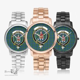 Scottish Lyon Clan Watch Tartan Crest Folding Clasp Classic Plaid Watch Scottish Plaid Tartan Plaid - ScotsTee - scotstee.com