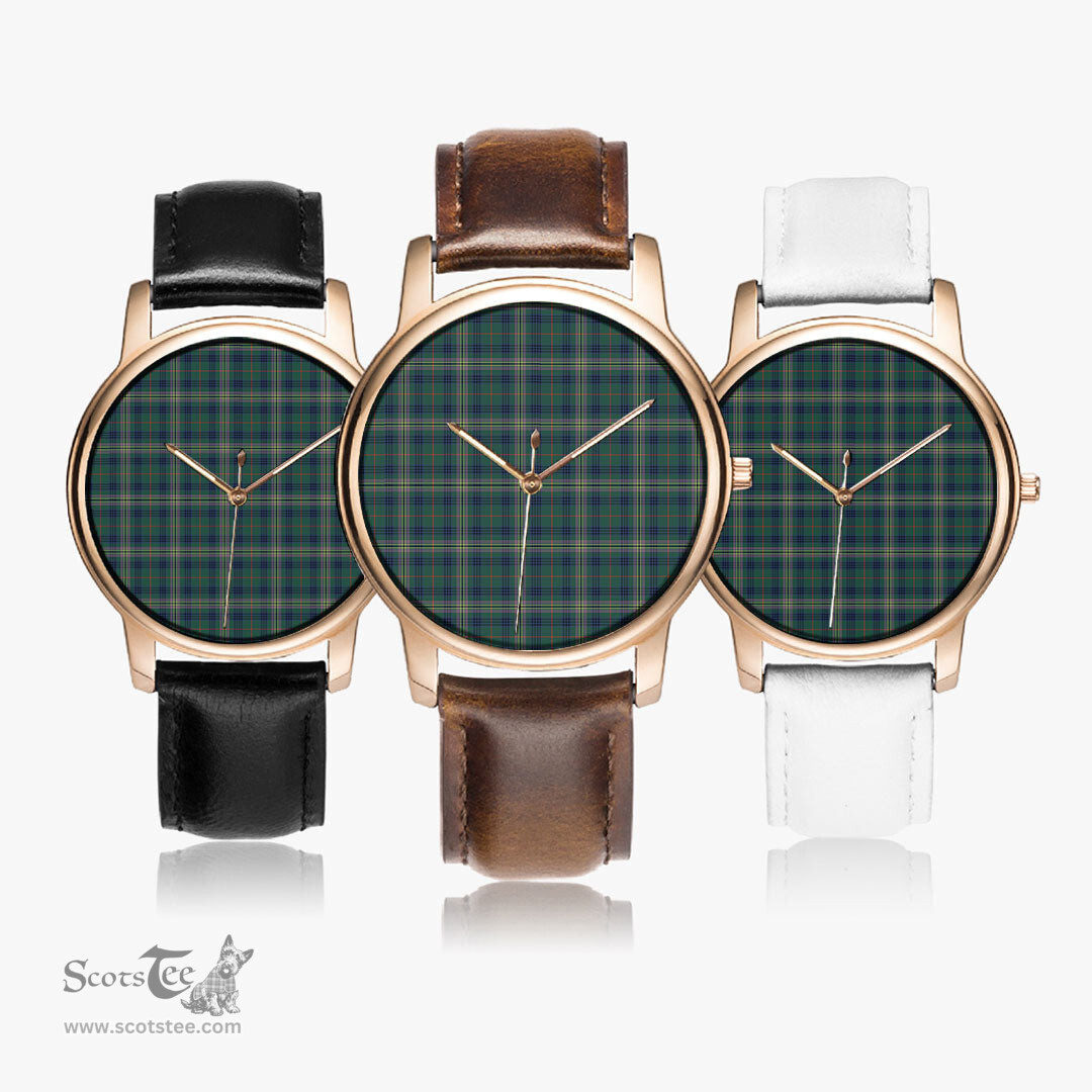 Scottish Kennedy Modern Watch Tartan Leather Strap Classic Plaid Watch Scottish Plaid Tartan Plaid - ScotsTee - scotstee.com