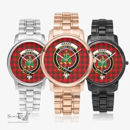 Scottish Grant Modern Watch Tartan Crest Folding Clasp Classic Plaid Watch Scottish Plaid Tartan Plaid - ScotsTee - scotstee.com