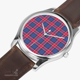 Scottish Graham of Menteith Red Watch Tartan Leather Strap Classic Plaid Watch Scottish Plaid Tartan Plaid - ScotsTee - scotstee.com