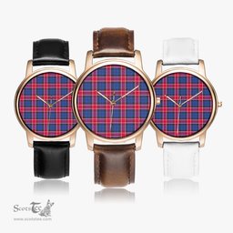Scottish Graham of Menteith Red Watch Tartan Leather Strap Classic Plaid Watch Scottish Plaid Tartan Plaid - ScotsTee - scotstee.com