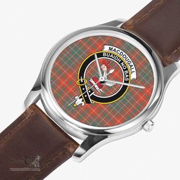 Scottish MacDougall Modern Watch Tartan Crest Leather Strap Classic Plaid Watch Scottish Plaid Tartan Plaid - ScotsTee - scotstee.com