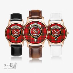 Scottish MacDougall Modern Watch Tartan Crest Leather Strap Classic Plaid Watch Scottish Plaid Tartan Plaid - ScotsTee - scotstee.com