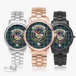 Scottish MacDonald of the Isles Hunting Modern Watch Tartan Crest Folding Clasp Classic Plaid Watch Scottish Plaid Tartan Plaid - ScotsTee - scotstee.com