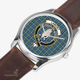 Scottish Lamont Modern Watch Tartan Crest Leather Strap Classic Plaid Watch Scottish Plaid Tartan Plaid - ScotsTee - scotstee.com