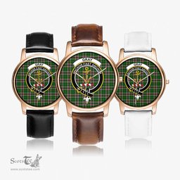 Scottish Gray Hunting Watch Tartan Crest Leather Strap Classic Plaid Watch Scottish Plaid Tartan Plaid - ScotsTee - scotstee.com