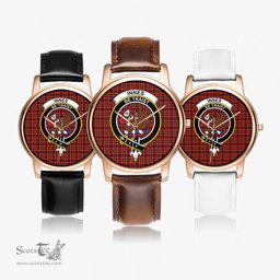 Scottish Innes Modern Watch Tartan Crest Leather Strap Classic Plaid Watch Scottish Plaid Tartan Plaid - ScotsTee - scotstee.com