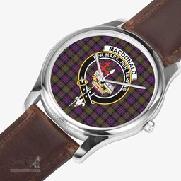 Scottish MacDonald of Clanranald Watch Tartan Crest Leather Strap Classic Plaid Watch Scottish Plaid Tartan Plaid - ScotsTee - scotstee.com