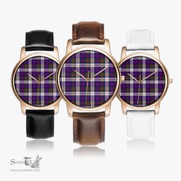 Scottish MacDonald Dress Modern Watch Tartan Leather Strap Classic Plaid Watch Scottish Plaid Tartan Plaid - ScotsTee - scotstee.com