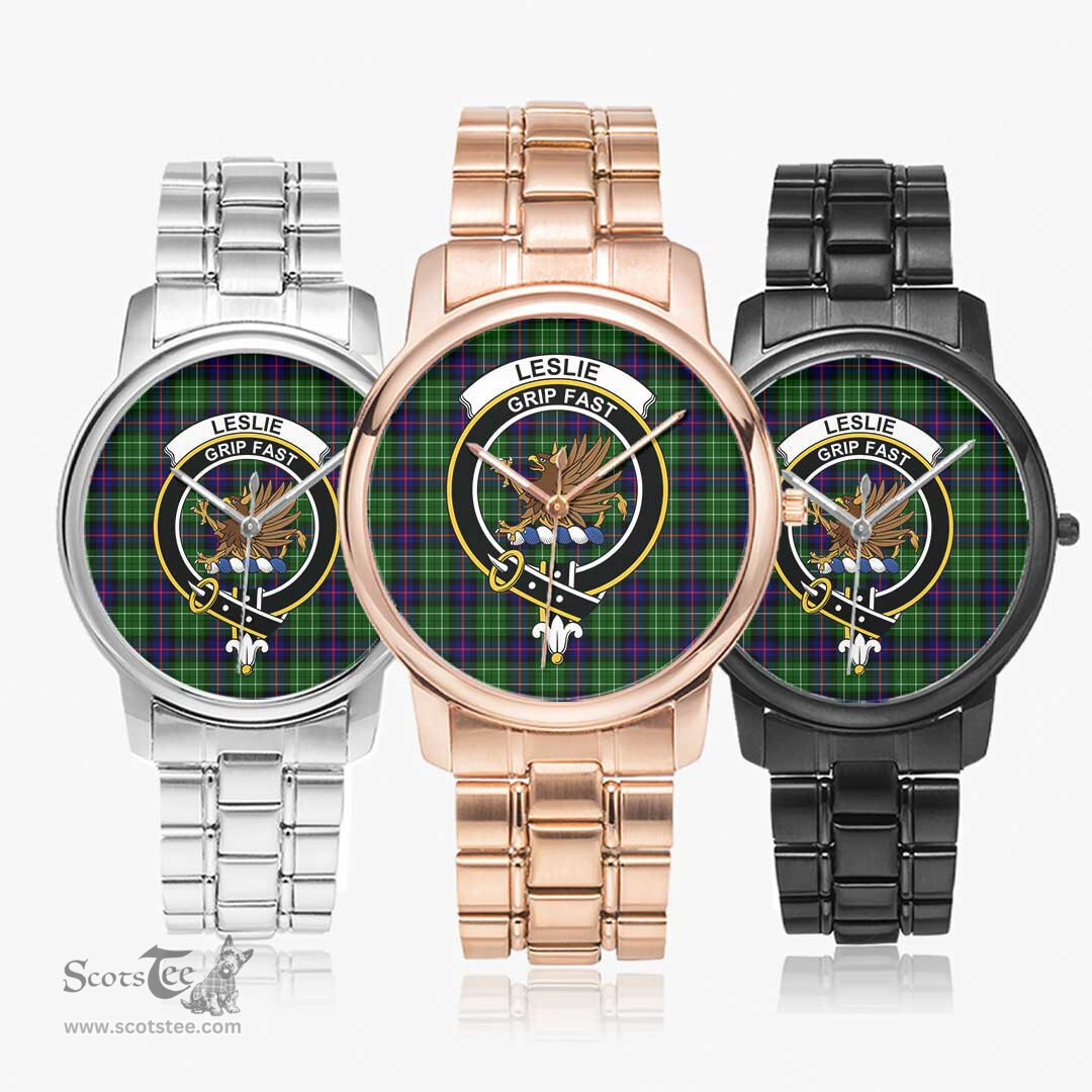 Scottish Leslie Hunting Watch Tartan Crest Folding Clasp Classic Plaid Watch Scottish Plaid Tartan Plaid - ScotsTee - scotstee.com