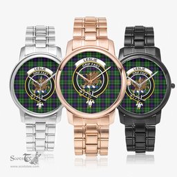 Scottish Leslie Hunting Watch Tartan Crest Folding Clasp Classic Plaid Watch Scottish Plaid Tartan Plaid - ScotsTee - scotstee.com