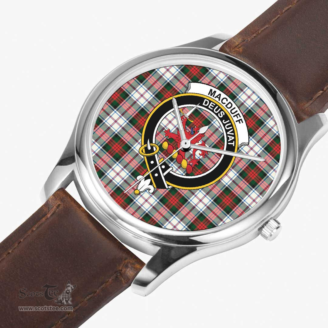 Scottish MacDuff Hunting Ancient Watch Tartan Crest Leather Strap Classic Plaid Watch Scottish Plaid Tartan Plaid - ScotsTee - scotstee.com