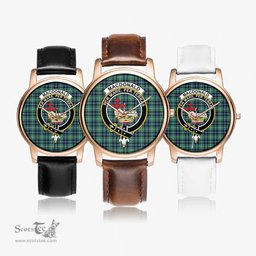 Scottish MacDonald of the Isles Hunting Ancient Watch Tartan Crest Leather Strap Classic Plaid Watch Scottish Plaid Tartan Plaid - ScotsTee - scotstee.com