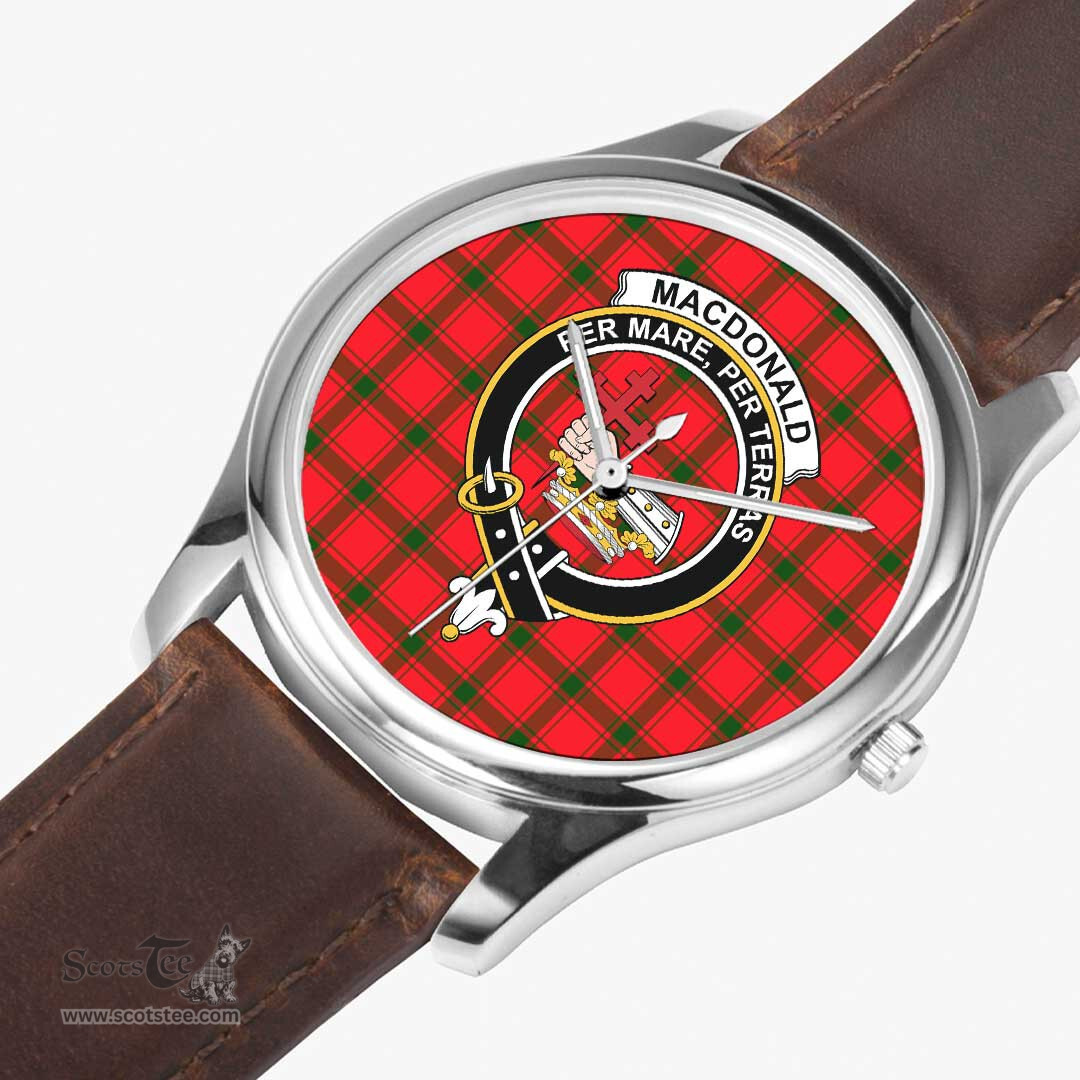 Scottish MacDonald of the Isles Hunting Ancient Watch Tartan Crest Leather Strap Classic Plaid Watch Scottish Plaid Tartan Plaid - ScotsTee - scotstee.com