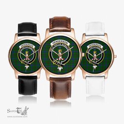 Scottish Henderson Modern Watch Tartan Crest Leather Strap Classic Plaid Watch Scottish Plaid Tartan Plaid - ScotsTee - scotstee.com