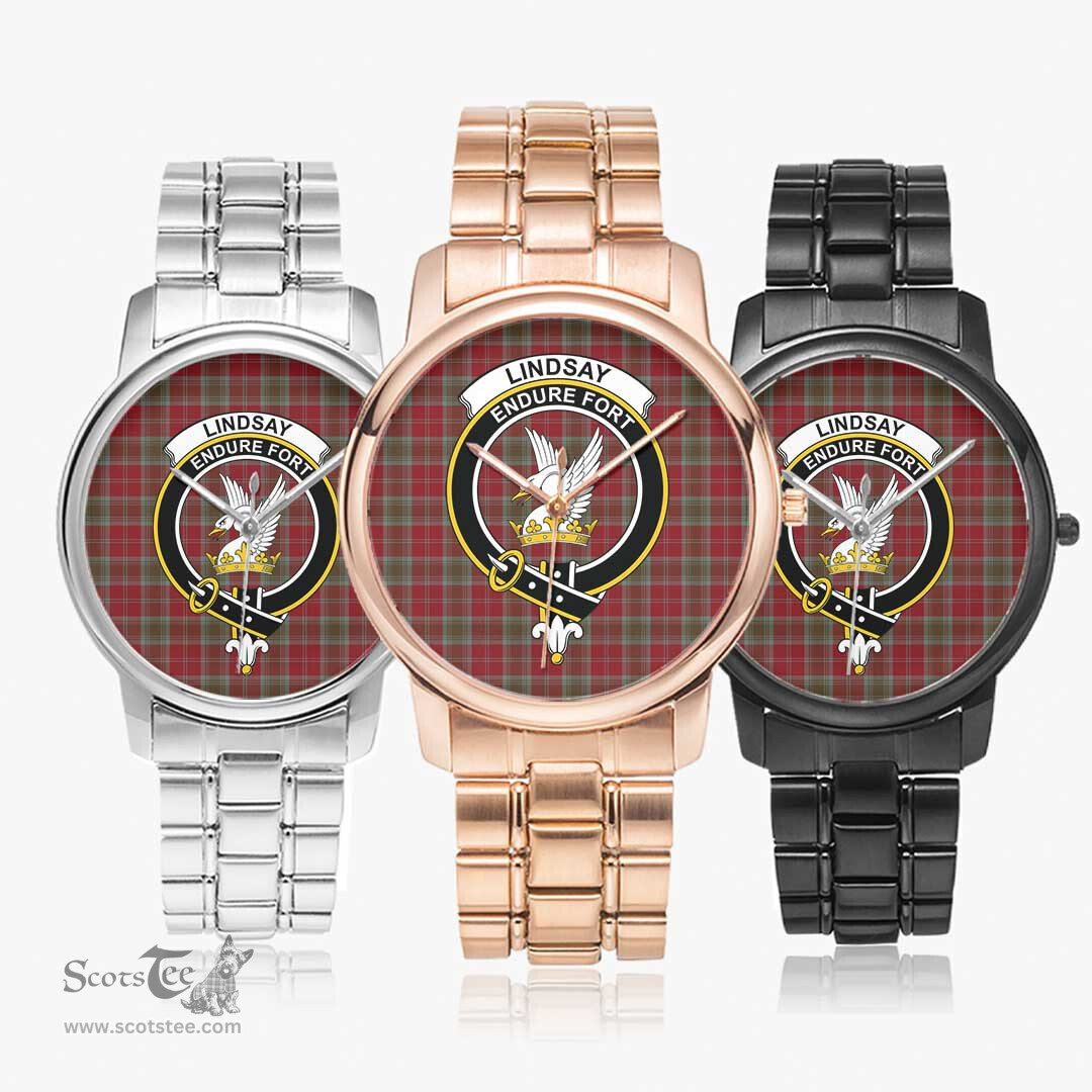 Scottish Lindsay Weathered Watch Tartan Crest Folding Clasp Classic Plaid Watch Scottish Plaid Tartan Plaid - ScotsTee - scotstee.com