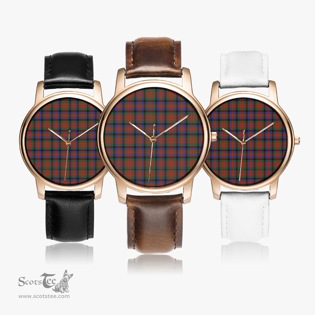 Scottish MacDuff Hunting Modern Watch Tartan Leather Strap Classic Plaid Watch Scottish Plaid Tartan Plaid - ScotsTee - scotstee.com