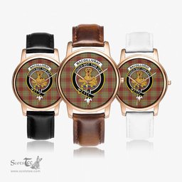 Scottish MacGillivray Hunting Ancient Watch Tartan Crest Leather Strap Classic Plaid Watch Scottish Plaid Tartan Plaid - ScotsTee - scotstee.com