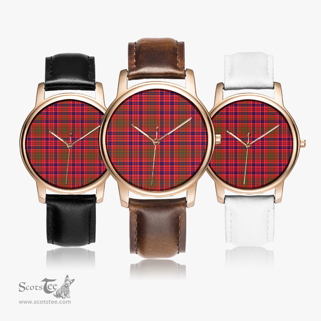 Scottish Lumsden Modern Watch Tartan Leather Strap Classic Plaid Watch Scottish Plaid Tartan Plaid - ScotsTee - scotstee.com