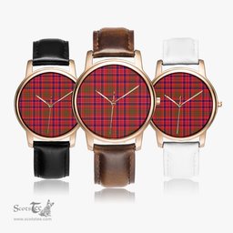 Scottish Lumsden Modern Watch Tartan Leather Strap Classic Plaid Watch Scottish Plaid Tartan Plaid - ScotsTee - scotstee.com