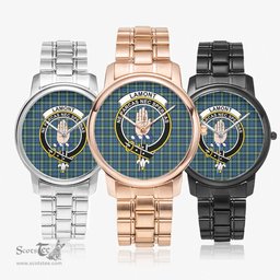 Scottish Lamont Ancient Watch Tartan Crest Folding Clasp Classic Plaid Watch Scottish Plaid Tartan Plaid - ScotsTee - scotstee.com