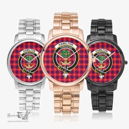Scottish Hamilton Modern Watch Tartan Crest Folding Clasp Classic Plaid Watch Scottish Plaid Tartan Plaid - ScotsTee - scotstee.com
