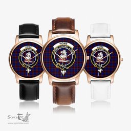 Scottish Home Modern Watch Tartan Crest Leather Strap Classic Plaid Watch Scottish Plaid Tartan Plaid - ScotsTee - scotstee.com
