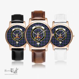 Scottish Guthrie Modern Watch Tartan Crest Leather Strap Classic Plaid Watch Scottish Plaid Tartan Plaid - ScotsTee - scotstee.com