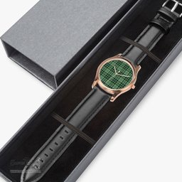 Scottish MacDonald Lord of the Isles Hunting Watch Tartan Leather Strap Classic Plaid Watch Scottish Plaid Tartan Plaid - ScotsTee - scotstee.com